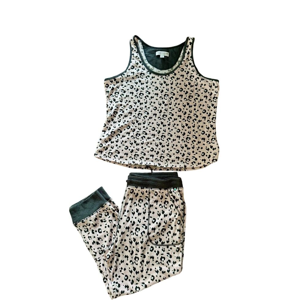 Live Love Loungewear Karen Neuburger 2pc Animal Print Pajama Set Womens 2XL